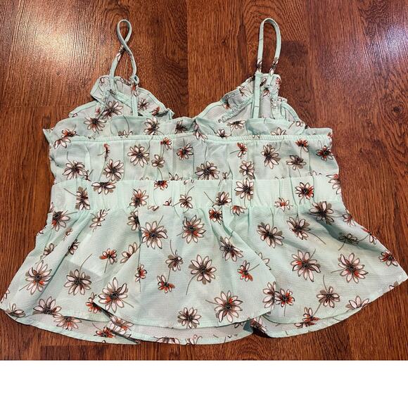 Vero Moda Floral Frill Crop Singlet Top - Size Large Chic Summer Style - Picture 2 of 7